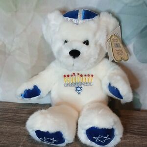White and Blue Hanukkah Teddy Bear